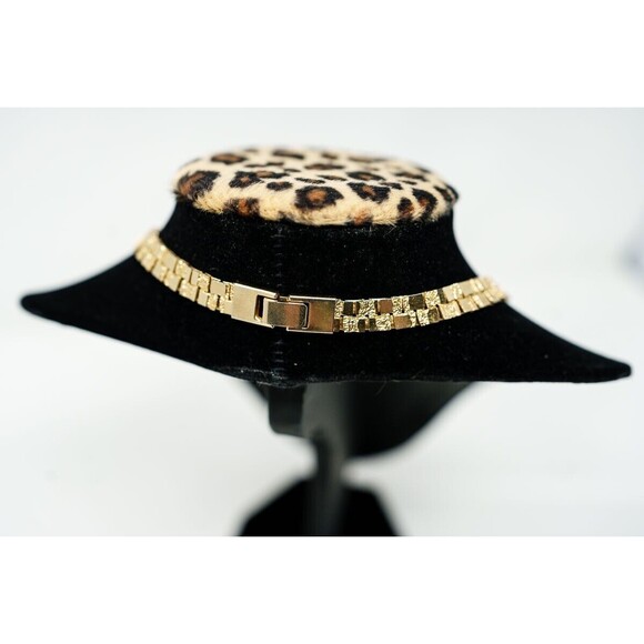 Vintage Gold tone Nugget Link Necklace 18" - Picture 2 of 3